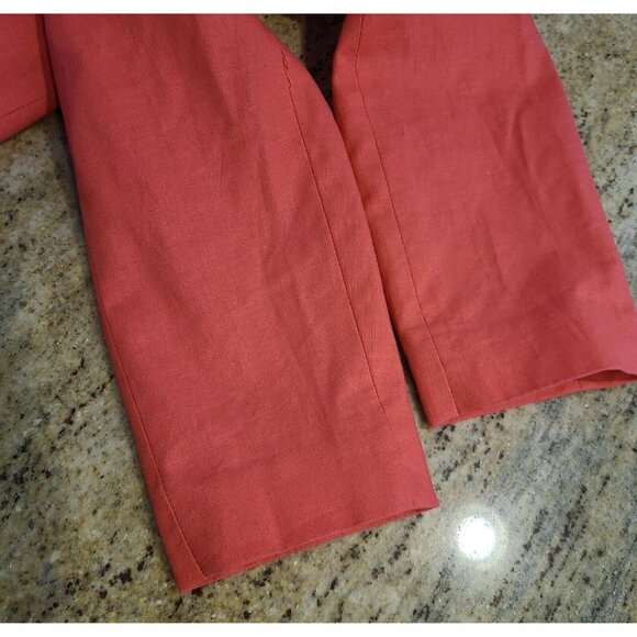Linen Blend Blazer Women Sz 10 Lined blazer Pink 1 button Adolfo Studio - Picture 11 of 14